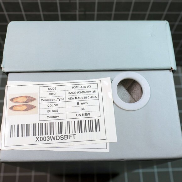 C Paravano Brown Leather Pointed Toe Slip On Classic Flats Shoes Size 5.5 - Picture 4 of 10